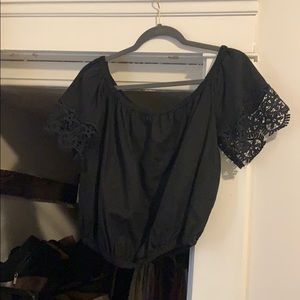 Gently used black off the shoulder crop top